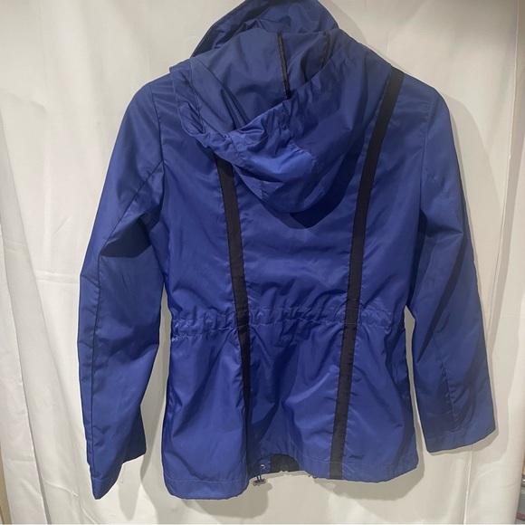 Michael Kors Blue Trench Coat with Black Accents - Picture 4 of 4